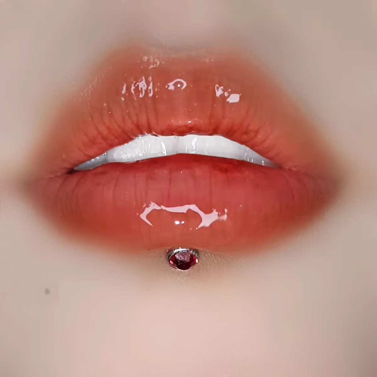 Lip Nail Diamond Inner Tooth Lip Ring Ear Bone Nail Wine Nest Nail Ear Nail Piercing Jewelry Titanium Steel Ins - Image 3