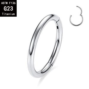 G23 Titanium Seamless Closed Ring Nose Hoop - 16G 1.6mm Black Cartilage Earring Body Piercing Jewelry