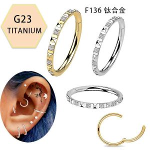 G23 Titanium Alloy Gem CZ Zircon Lip Ring Nose Ring Piercing Jewelry - Fashion Luxury Ear Bone Ring Single Sale
