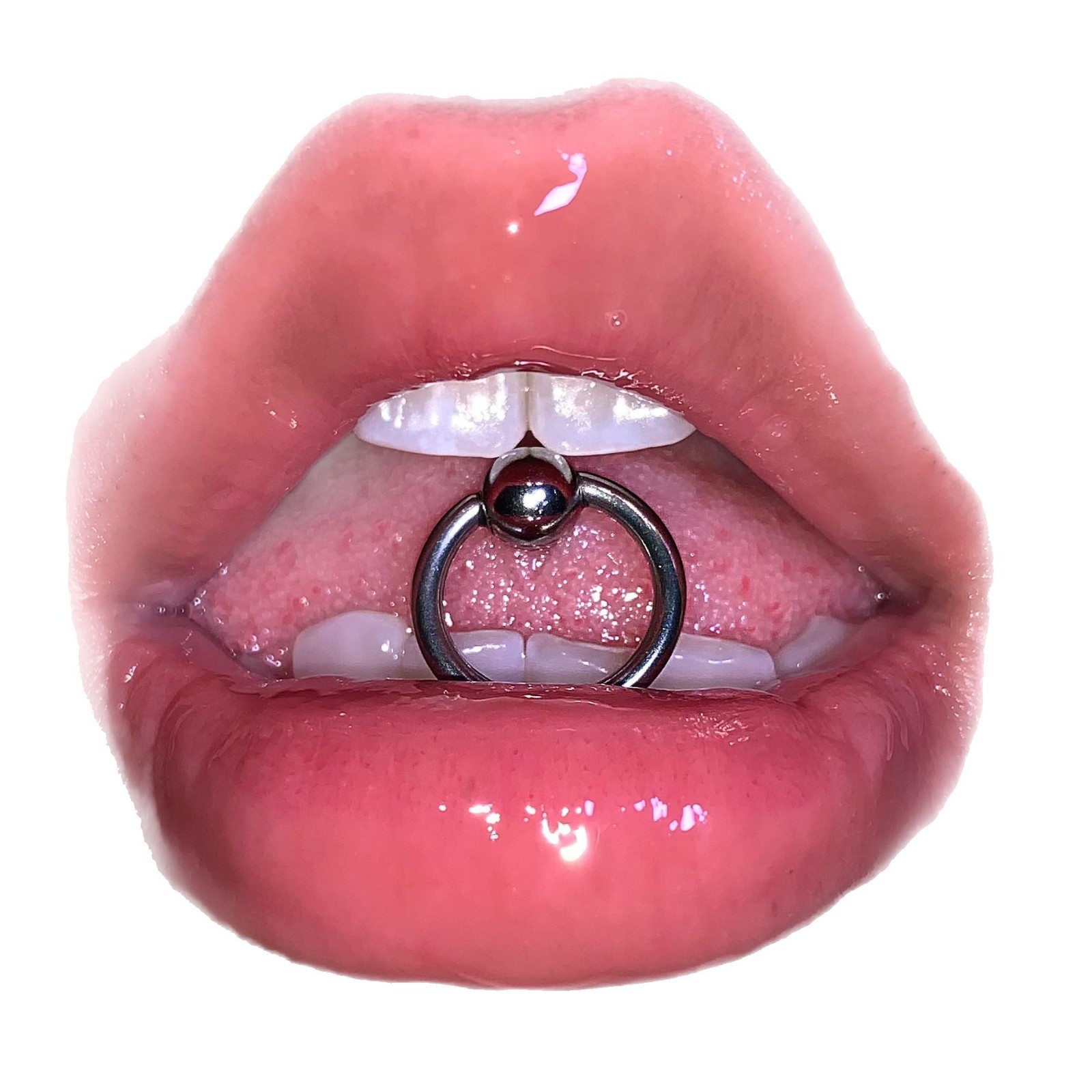 Titanium Steel Punk Style Ring Tongue Barbell for Drinking - Special Shaped Tongue Nail - Amazon Piercing Jewelry Wholesale - Image 4