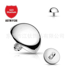 G23 Titanium Hemisphere Lip Nail Earring - Flat Back Stud for Cartilage Piercing