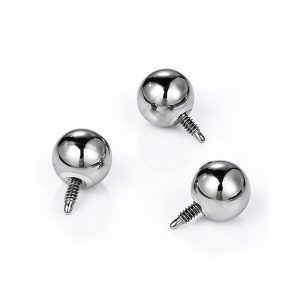 F136 Titanium Alloy Ear Studs, Long Toothed Round Ball Lip Studs, External Thread Regular Style Ear Bone Studs