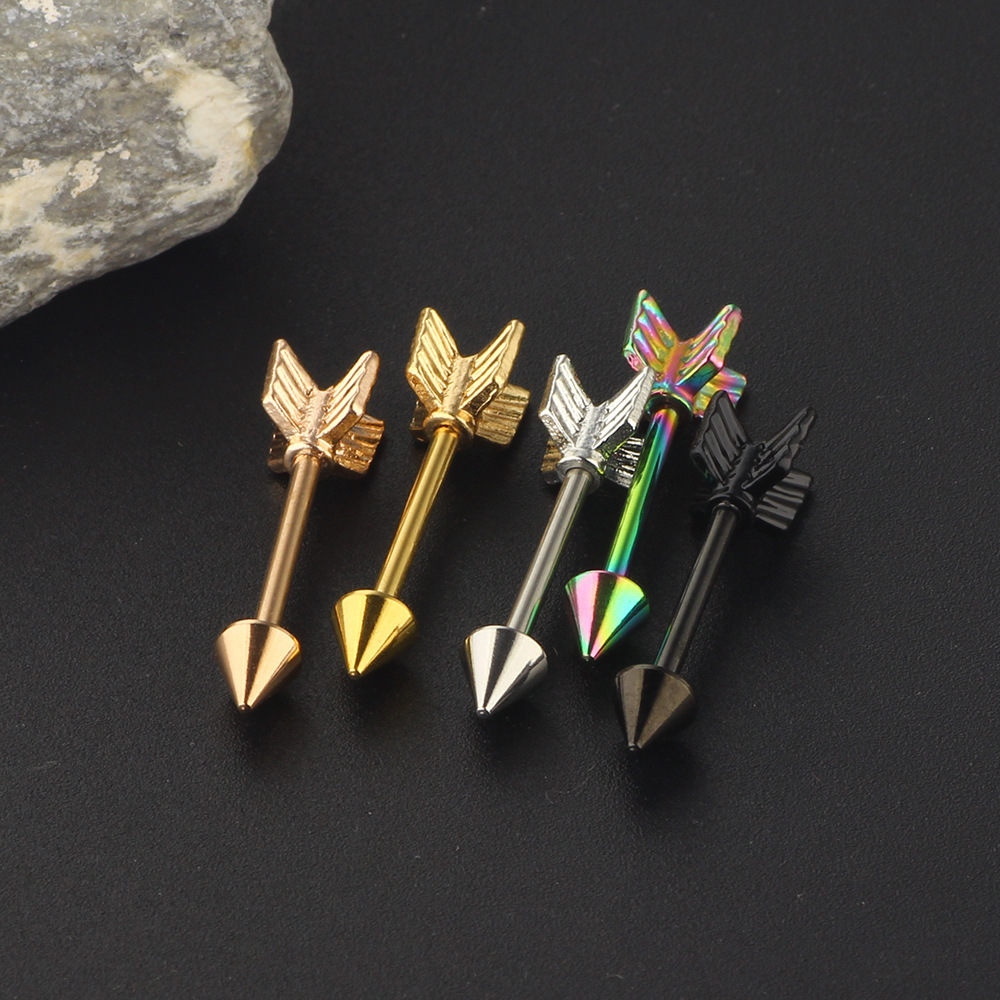 16MM Nipple Rings Stainless Steel Nail Ring Piercing Jewelry Earrings Arrow Shape - Image 2