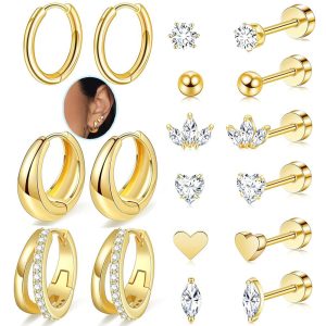Amazon Hot Sale Stainless Steel Zircon Heart-Shaped Earrings Light Luxury All-match Ear Studs