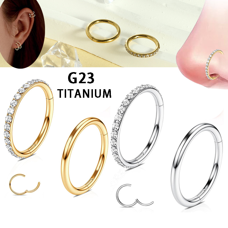 G23 Titanium Alloy F136 Nose Ring Nose Clip Piercing Jewelry Geometric Ethnic Simple - Image 5