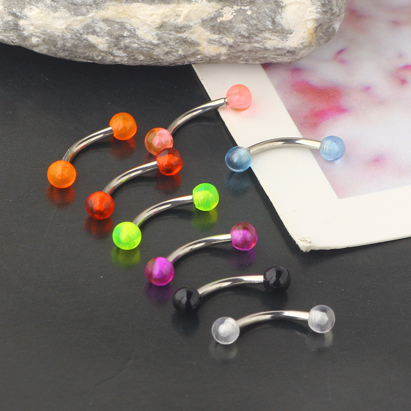 Stainless Steel Eyebrow Lip Nail Piercing Jewelry Acrylic Ball Earring Nose Stud - Image 4