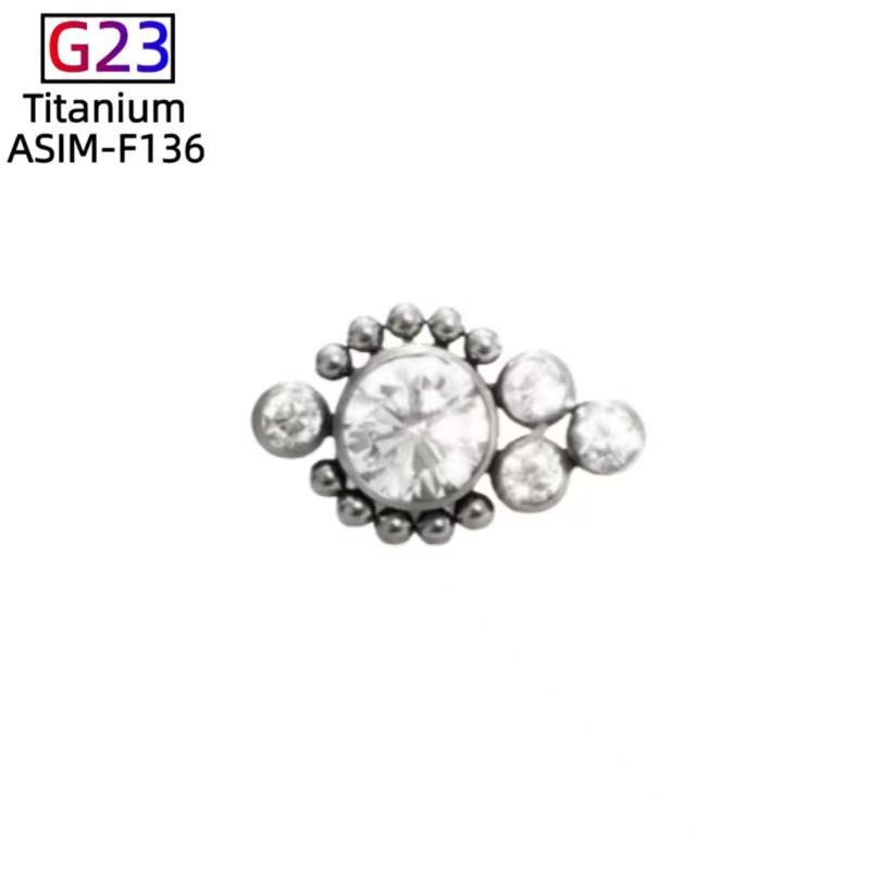 G23 Titanium Alloy Zircon Stud Earring for Cartilage Piercing – Simple Geometric Ear Jewelry - Image 4