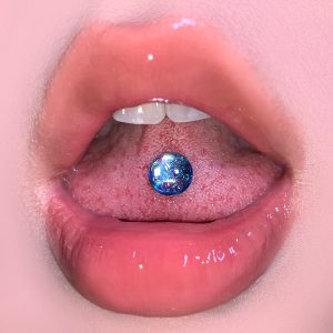 Broken Diamond Star Tongue Nail Perforated Steel Titanium External Thread Personalized Tongue Piercing Jewelry Wholesale