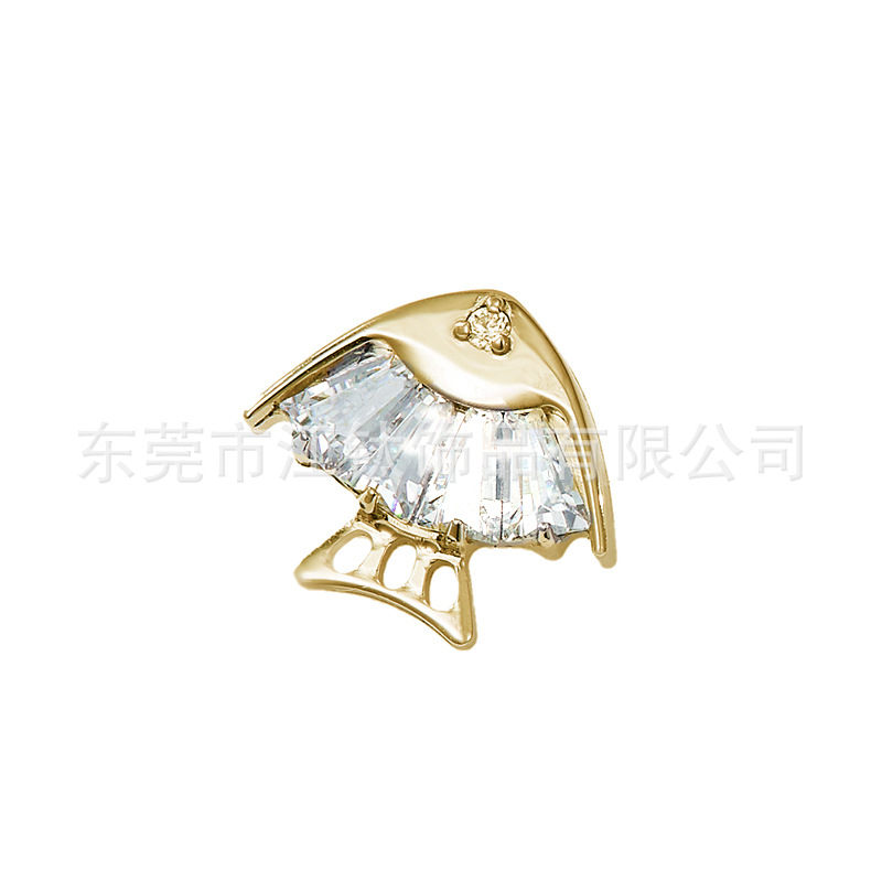 Titanium Implant Grade Ear Bone Nail Fish Bone Zircon G23 Alloy Piercing Earrings - Image 2