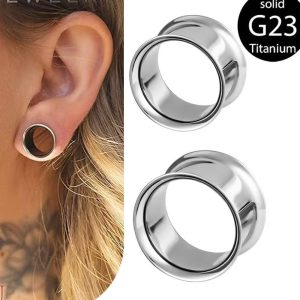 G23 Titanium Toothless Dual Speaker Auricular Ear Expander Body Piercing Jewelry 16mm