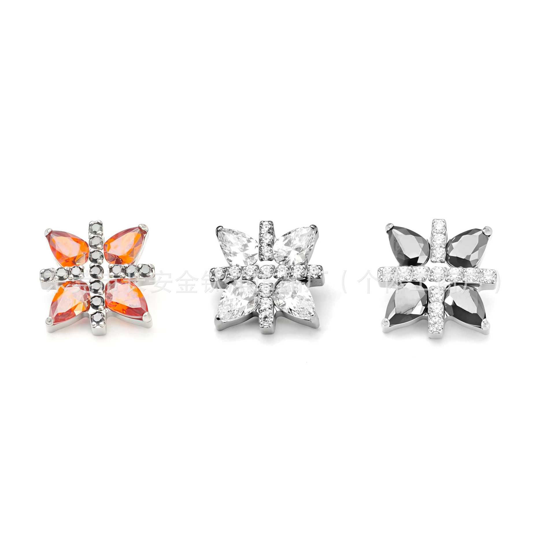 F136 Titanium Cross Eight-Pointed Star Water Drop Zircon Lip Stud Ear Stud Cartilage Ear Bone Piercing Jewelry - Image 3