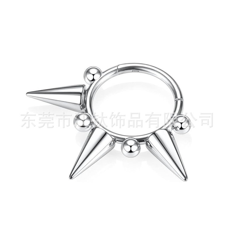 F136 Titanium Nose Ring Welded Sharp Cone Ball Closed Nose Jewelry G23 Titanium Alloy Body Piercing - Image 5