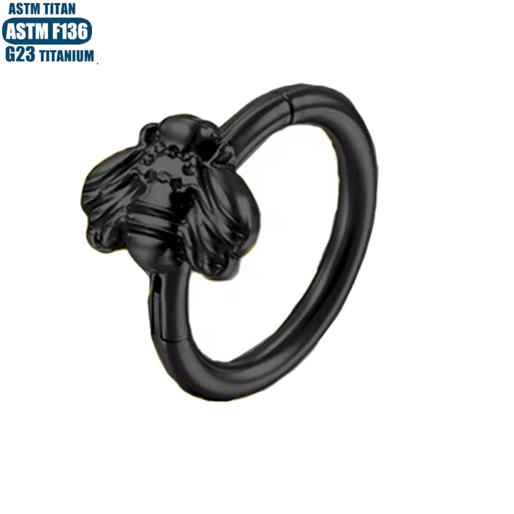 G23 Titanium Seamless Bee Septum Ring Hinged Hoop Septum Nasal Ring Earring Earrings - Image 4