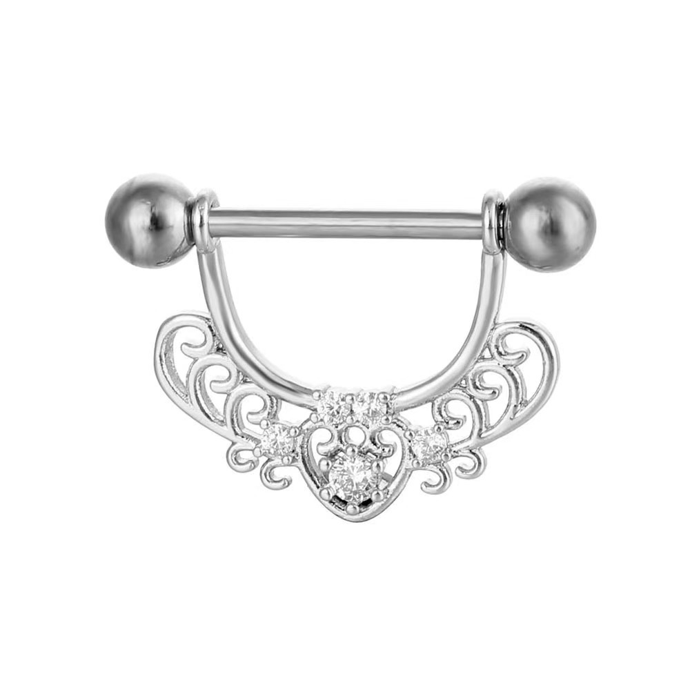 Gold Wing Micro-Inlay CZ Stainless Steel Belly Button Ring Geometric Navel Piercing Jewelry Wholesale - Image 3