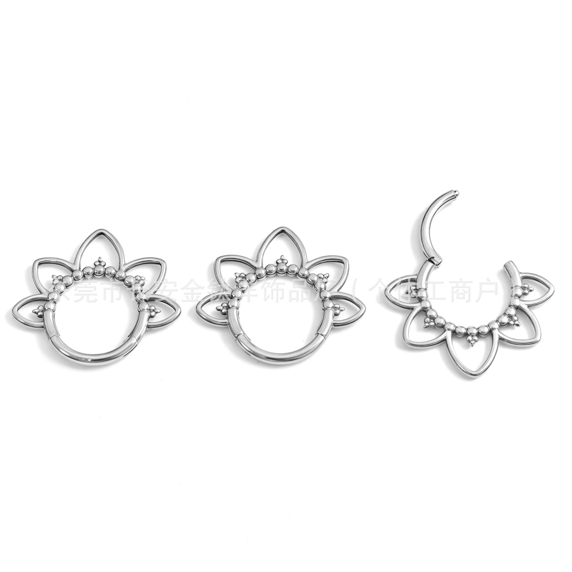 F136 Titanium Petal Closed Ring Pinless Hoop Earrings Lip Ring Nose Ring Seamless Ring G23 Titanium Alloy Piercing Jewelry - Image 2
