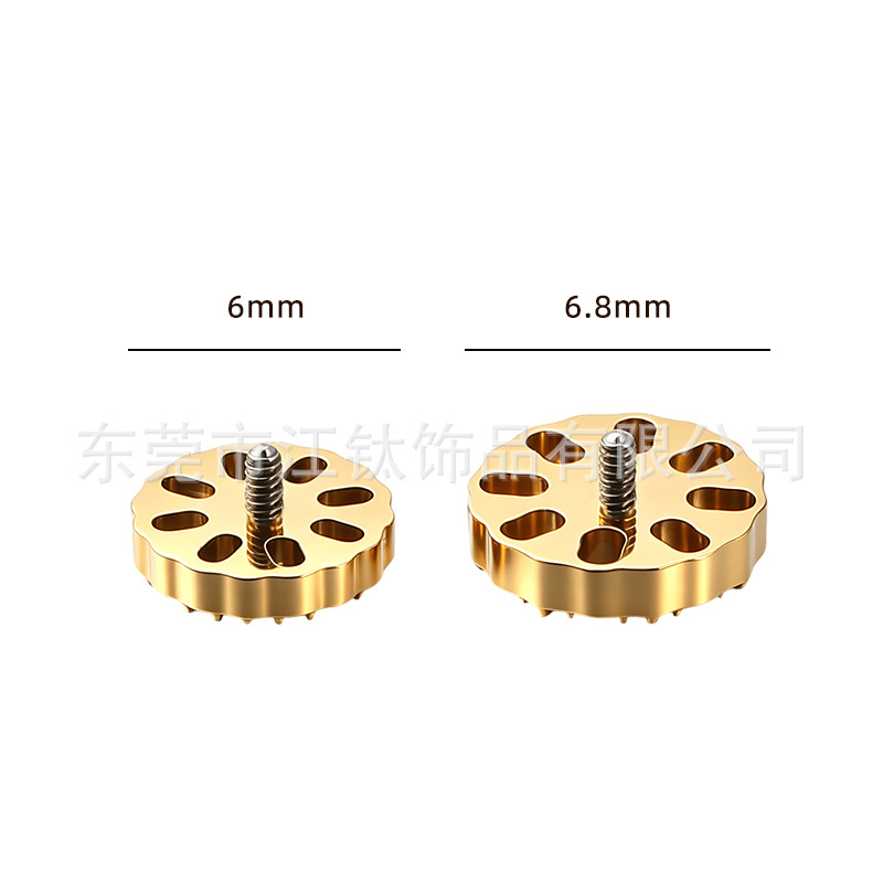G23 Titanium Round Disc Lip Stud Ear Bone Stud - ASTM F136 Body Piercing Jewelry for Lip and Ear Cartilage - Image 2