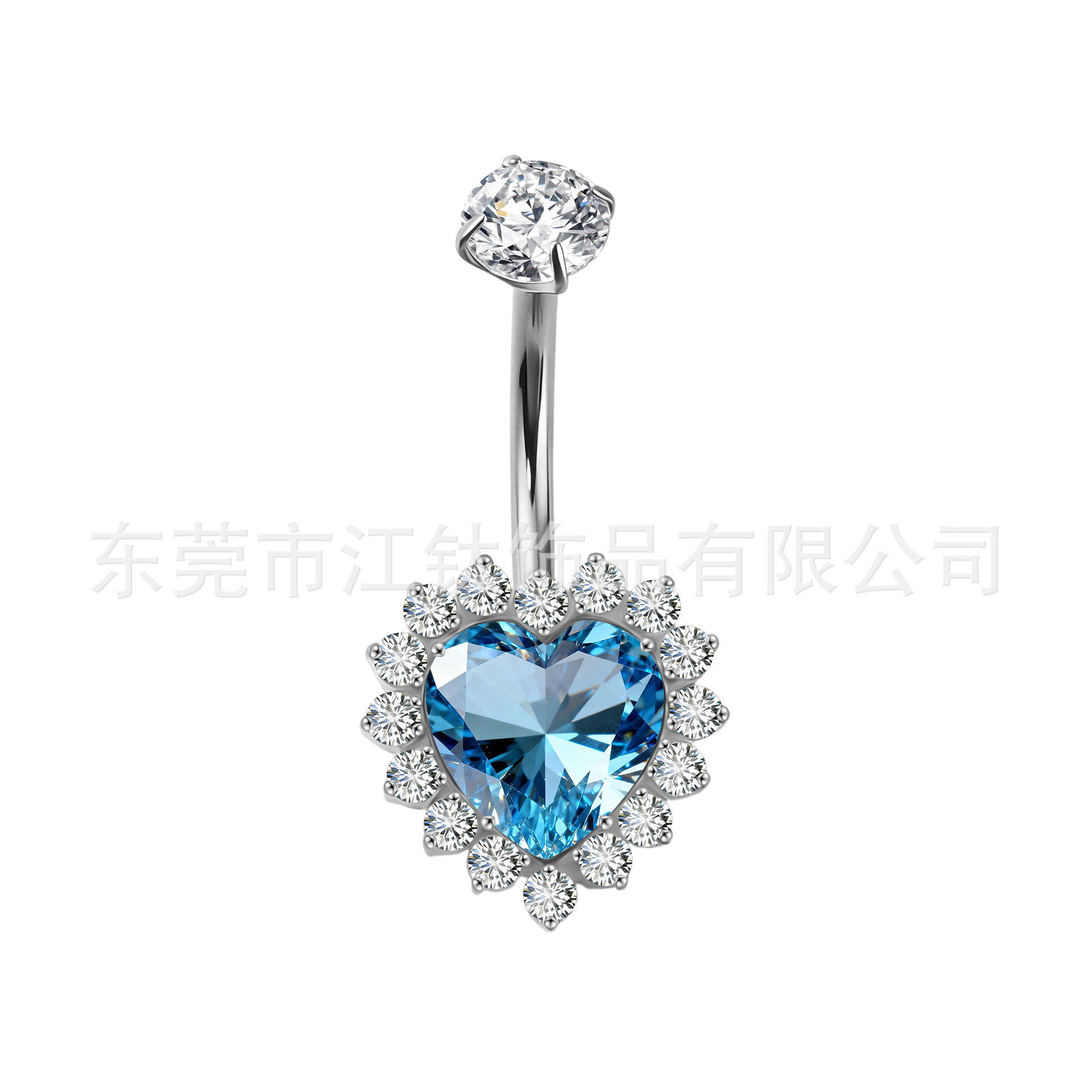 Heart-Shaped Navel Ring G23 Titanium Alloy with 5A Zircon Belly Button Jewelry Gold 1.6x10mm - Image 5