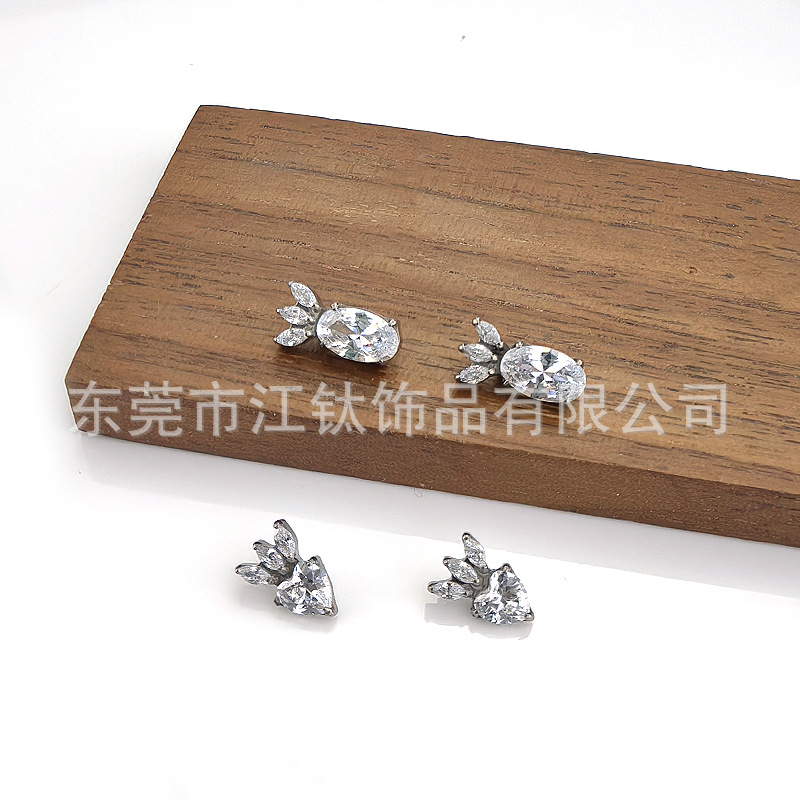 G23 Titanium Ear Bone Nail Radish Inlaid Zircon Fruit Shape Cartilage Stud Earring - Image 4