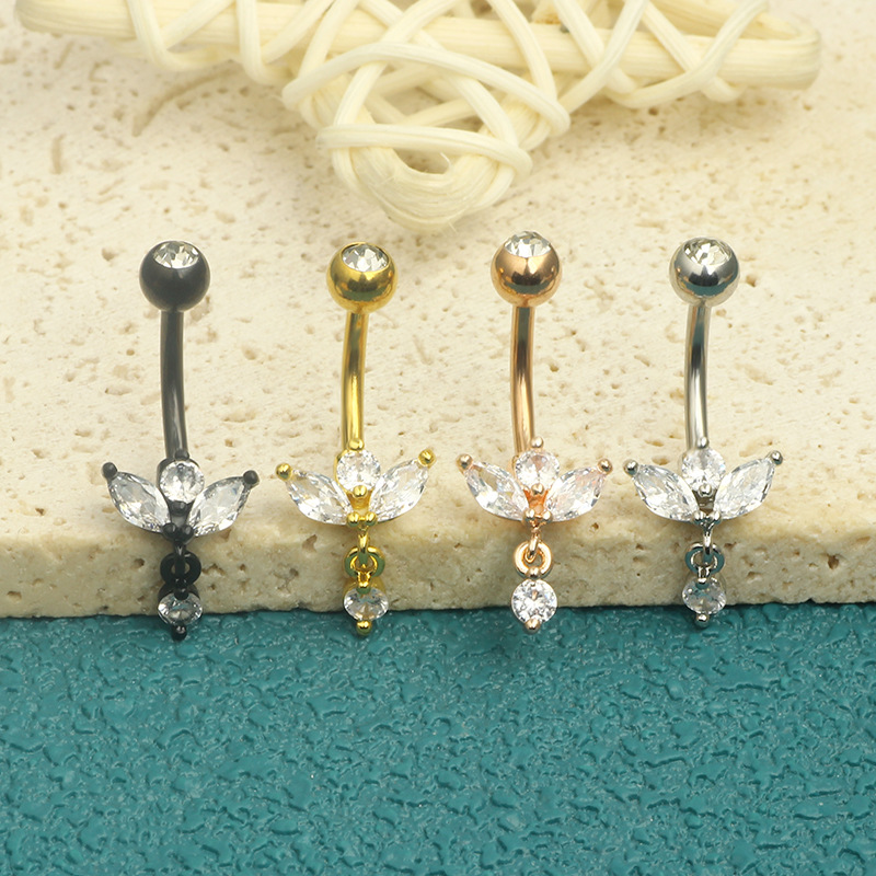 New Hot Sale Crown Zircon Navel Ring Belly Button Piercing Jewelry 4 Colors 316L Surgical Steel - Image 3