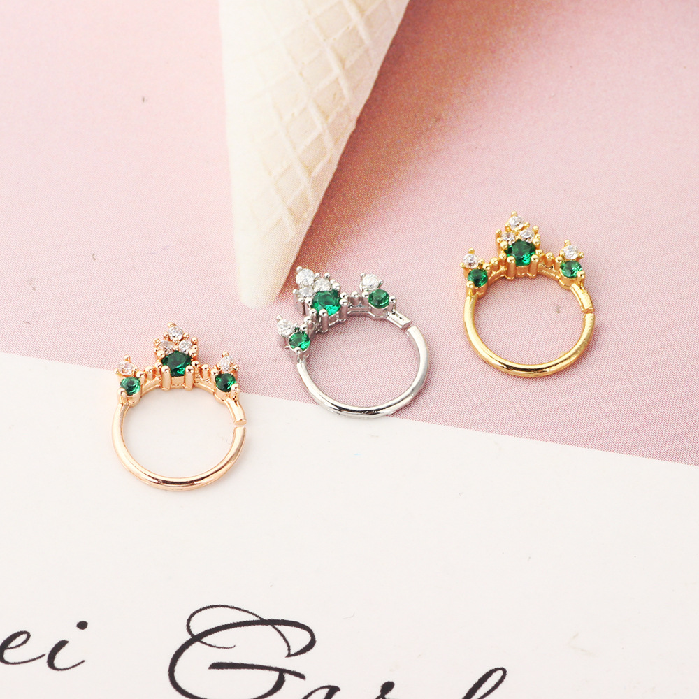 European American New Piercing Zircon Nose Ring Nose Stud Diamond Formless False Nose Ring Rose Gold - Image 2