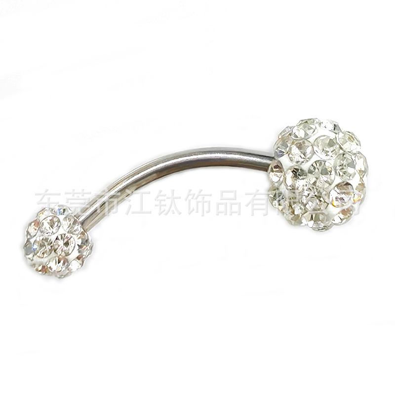 G23 Titanium Navel Ring Shambhala Diamond Flash Body Piercing Jewelry Belly Button Nail - Image 5