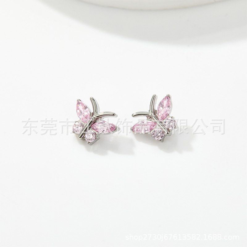 G23 Titanium Alloy Butterfly Ear Bone Nail - F136 Titanium Ear Nail with Zircon Butterfly Lip Nail - Image 4