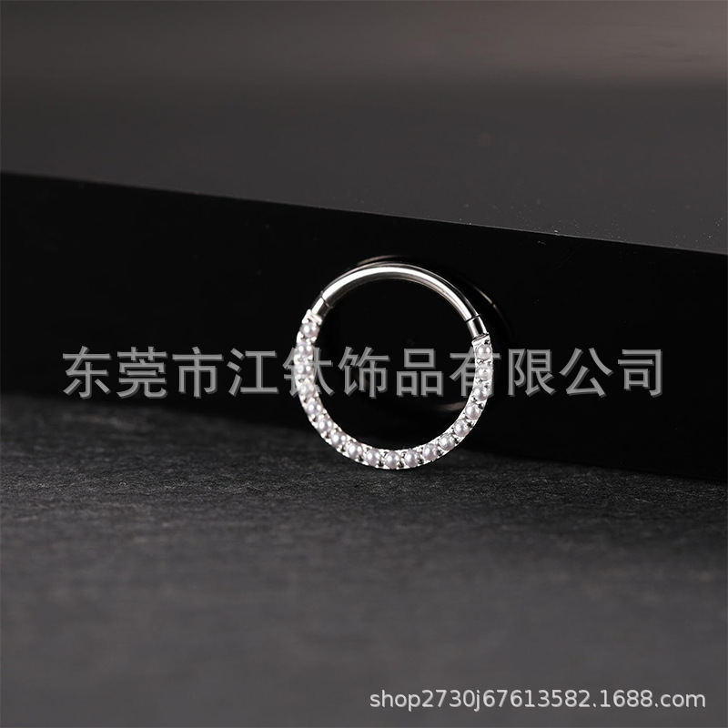G23 Titanium Nose Ring with Small Pearl - Septum Ring, Nail, Ear Bone Jewelry - Gold 1.2x10mm - Image 3