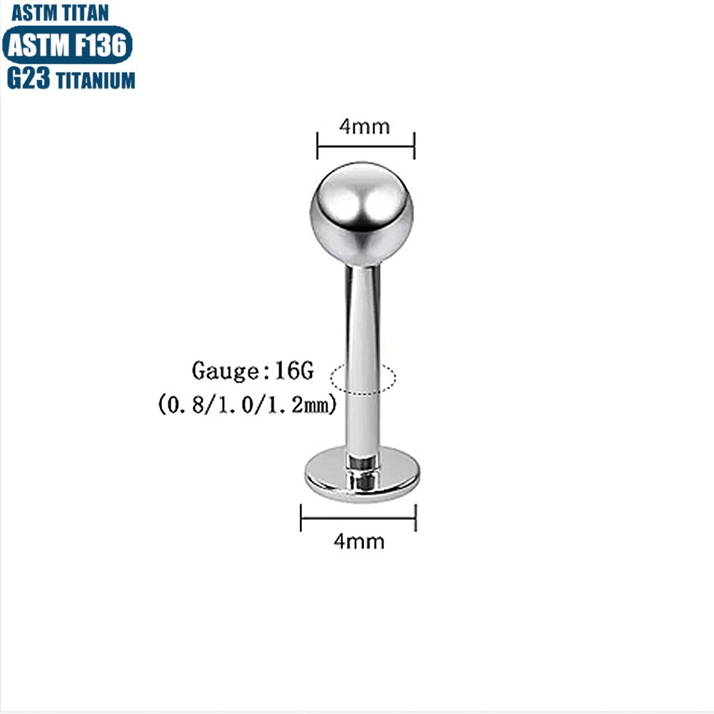 F136 Titanium Alloy Lip Ring Pin Round Ball Straight Rod Earrings Human Body Piercing Jewelry Tongue Stud Piercing Earrings Lip Stud - Image 3