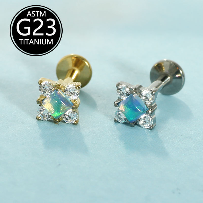 G23 Titanium 16G Internal Thread Flat Bottom Lip Stud & Ear Bone Stud Lip Piercing Jewelry from - Image 5