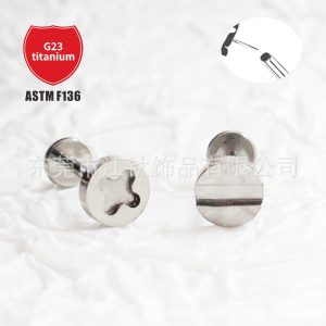 F136 Titanium Ear Studs Pin Cross Screw G23 Titanium Alloy Body Piercing Cartilage Jewelry Ear Bone Nail