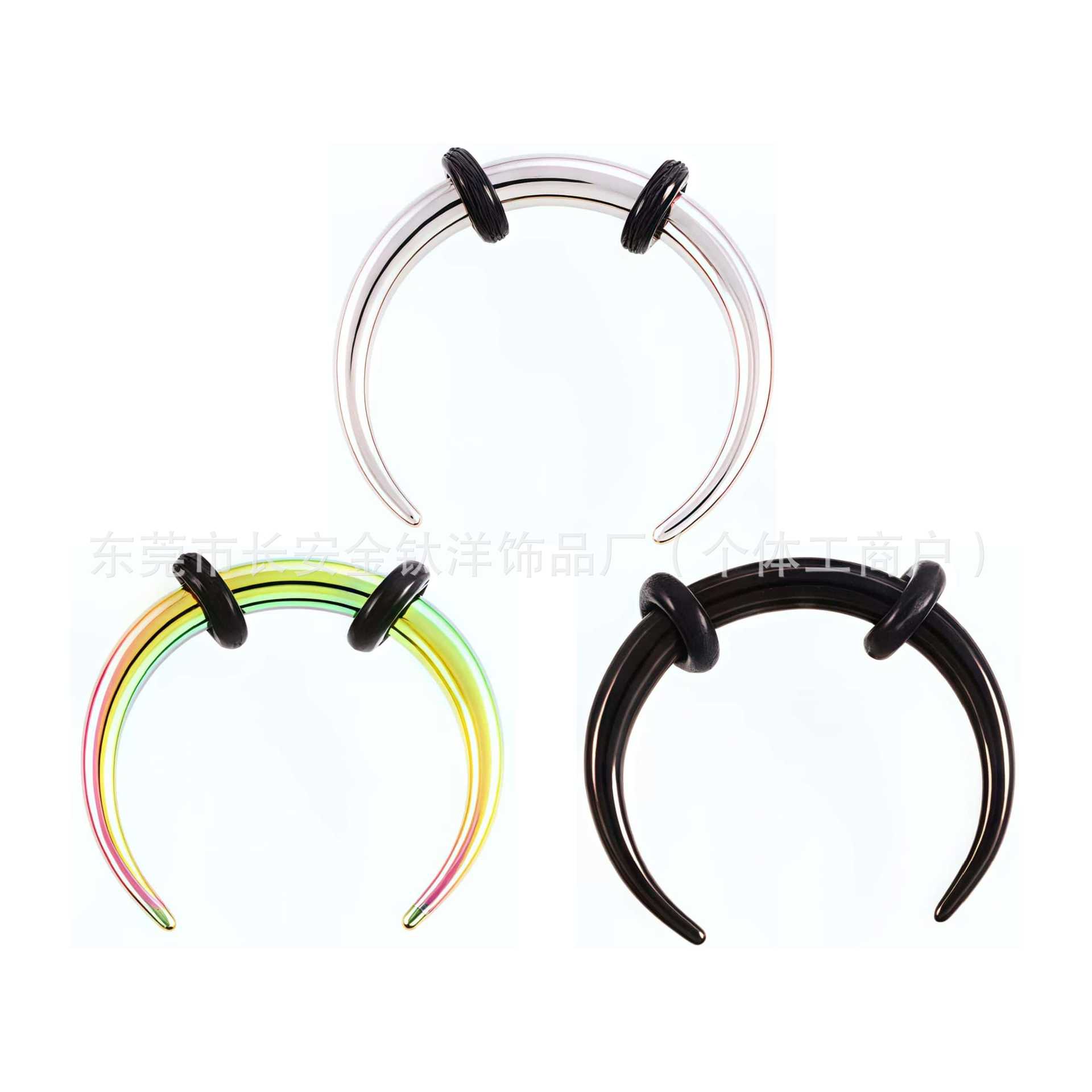 F136 Titanium C-Shaped Nose Ring Horn-Shaped Septum Ring G23 Titanium Alloy Piercing Jewelry - Image 5