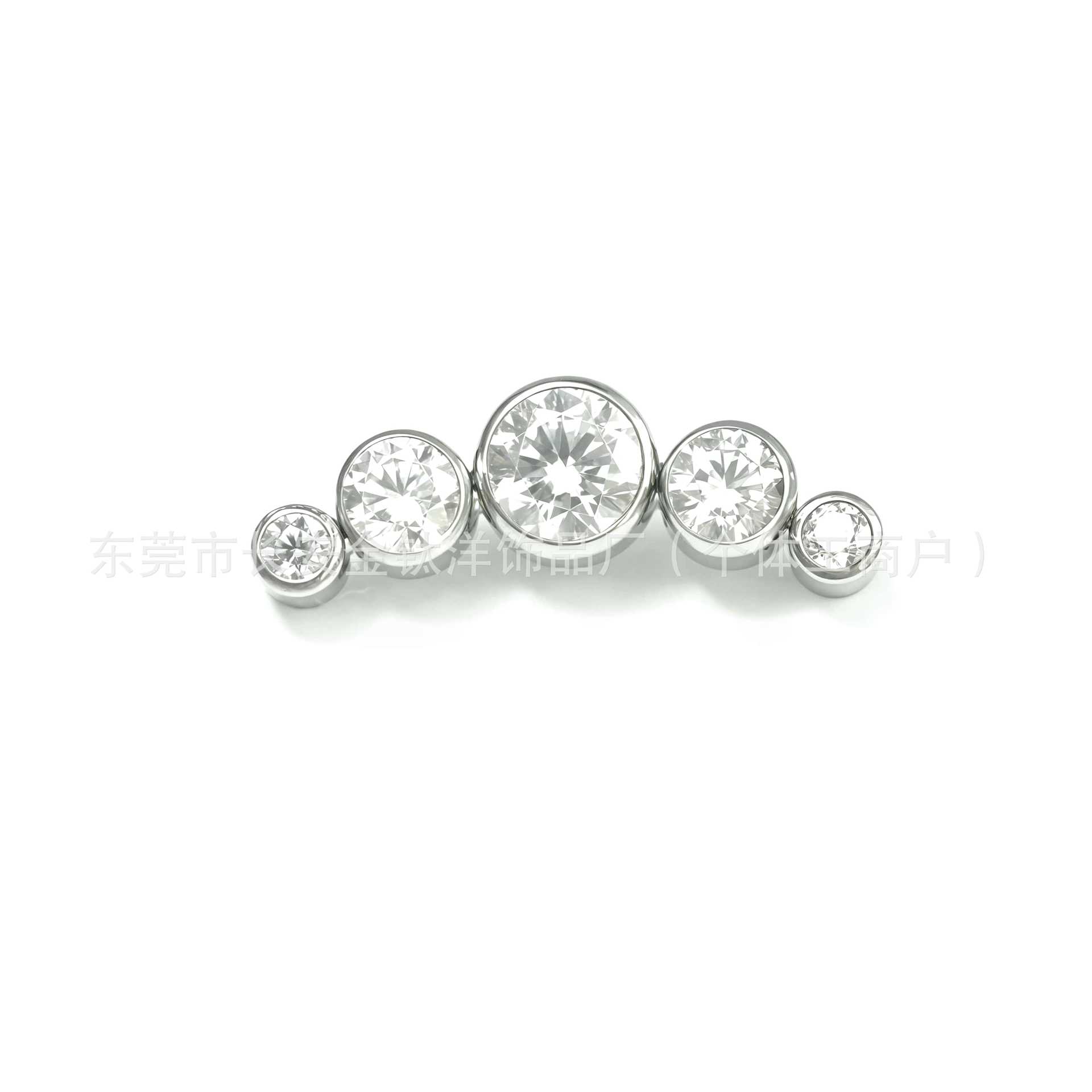 F136 Titanium Alloy Internally Threaded Czech Crystal Ear Studs, Lip Studs, Belly Button Studs, G23 Titanium Piercing Jewelry - Image 3