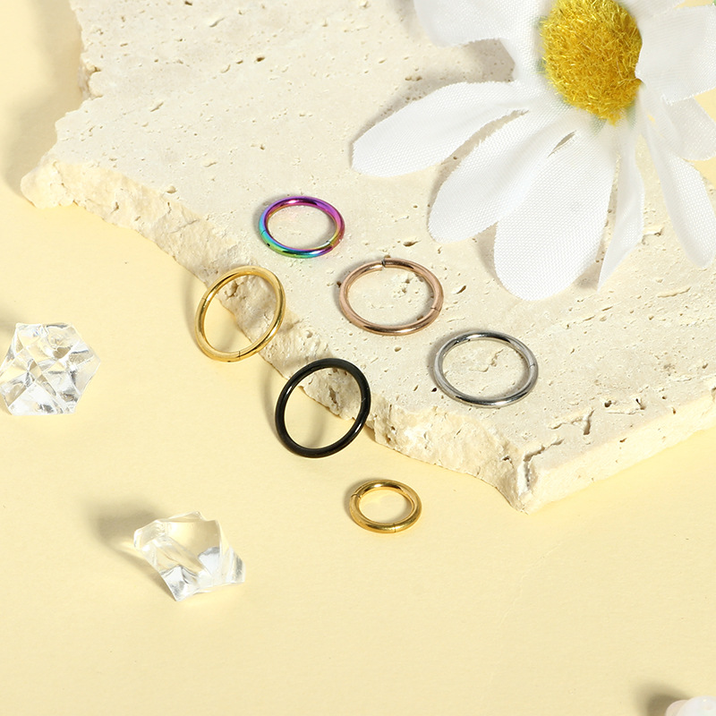 G23 Rose Gold Seamless Nose Ring Hoop Closed Ring 0.8x10mm Titanium Piercing Jewelry for Nose Ear Lip - Image 4
