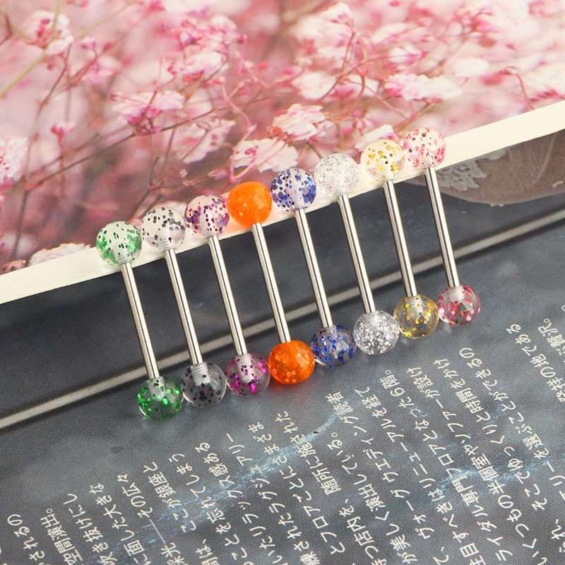 Multi-Color Shiny Heart Tongue Nails Clavicle Nails Ear Bridge Piercing Jewelry Stainless Steel - Image 3