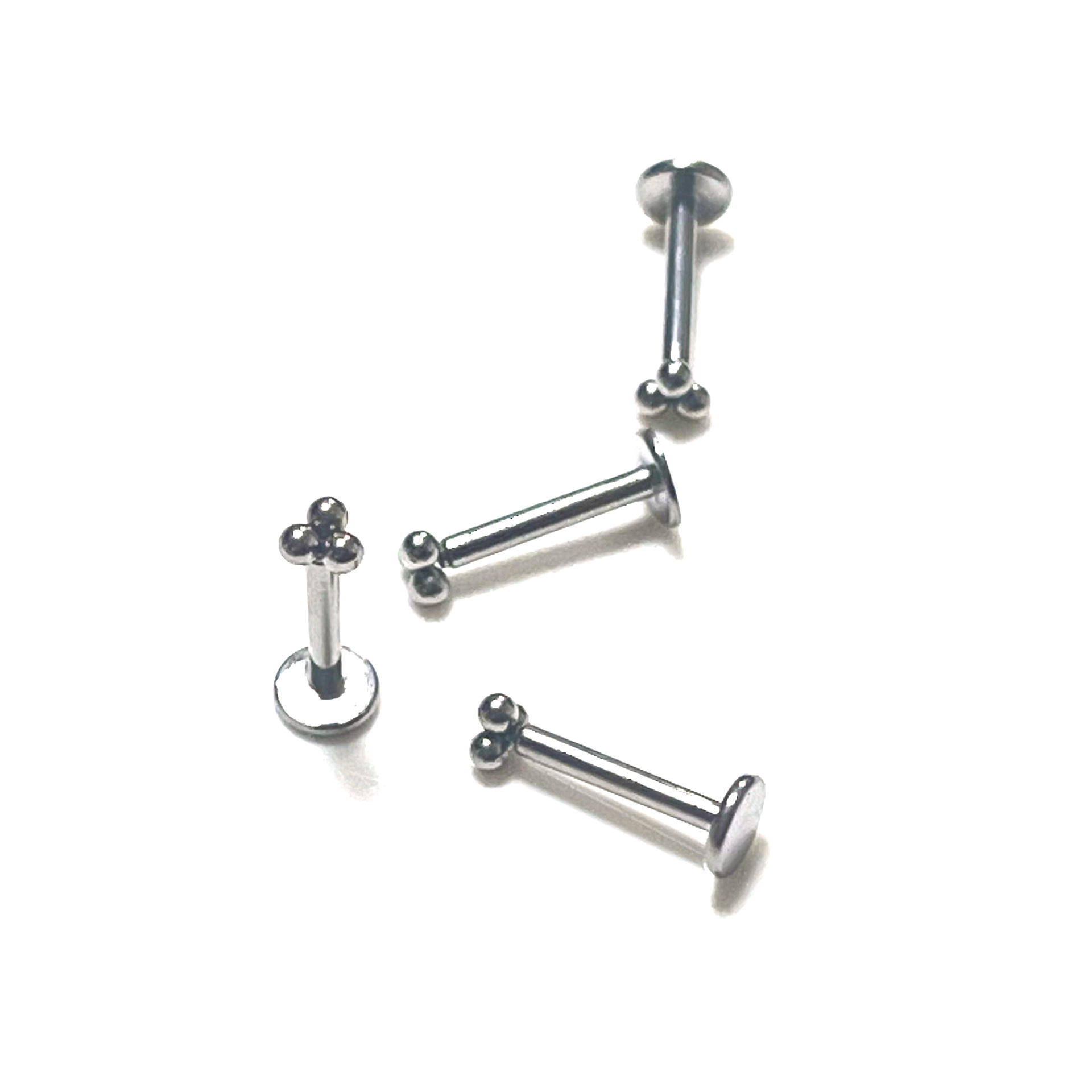 G23 Titanium Nose Nail Three-Ball Lip Nail Ear Nail Light Ball Ear Bone Nail Piercing Jewelry - Image 3