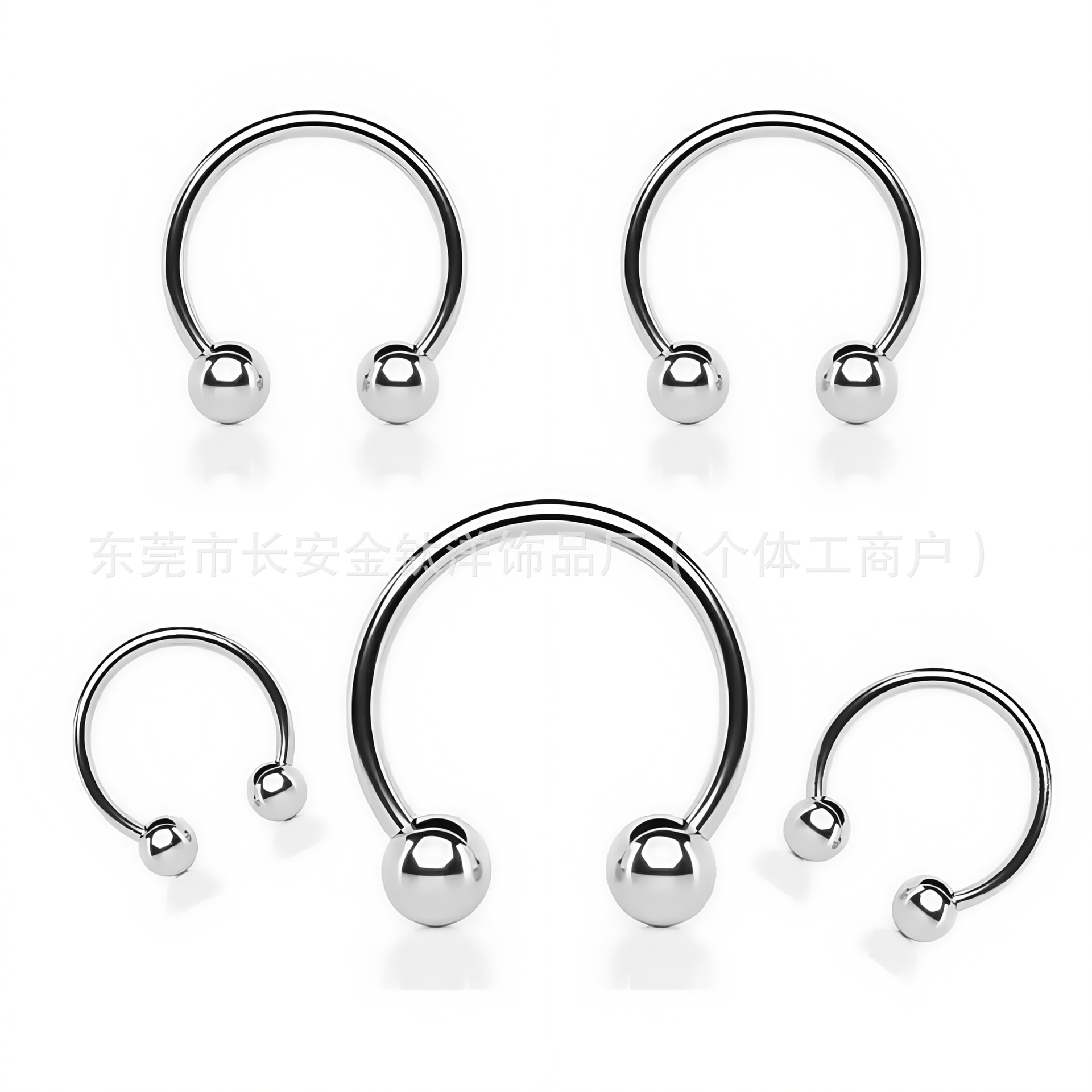 G23 Titanium Externally Threaded Pointed Cone Ball Horseshoe Nose Ring Earring Body Piercing Jewelry - Image 3