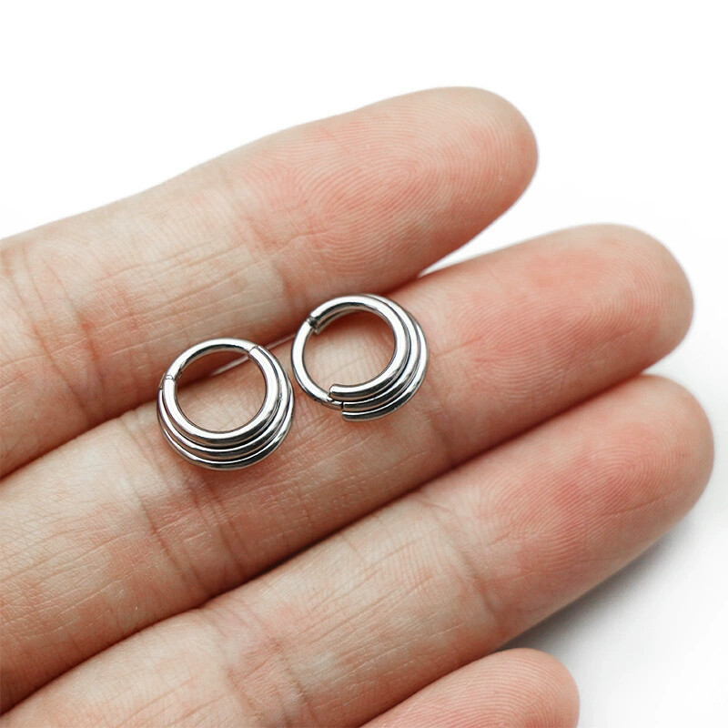316L Stainless Steel Nose Ring Hoop 1.2x10mm Gold Closed Nose Piercing Jewelry - Image 3