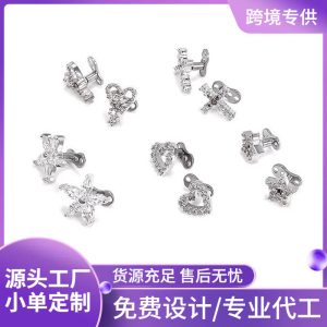 Geometric 316L Stainless Steel Dermal Anchor Piercing Jewelry with Cubic Zirconia - Exaggerated Buried Nail for Women