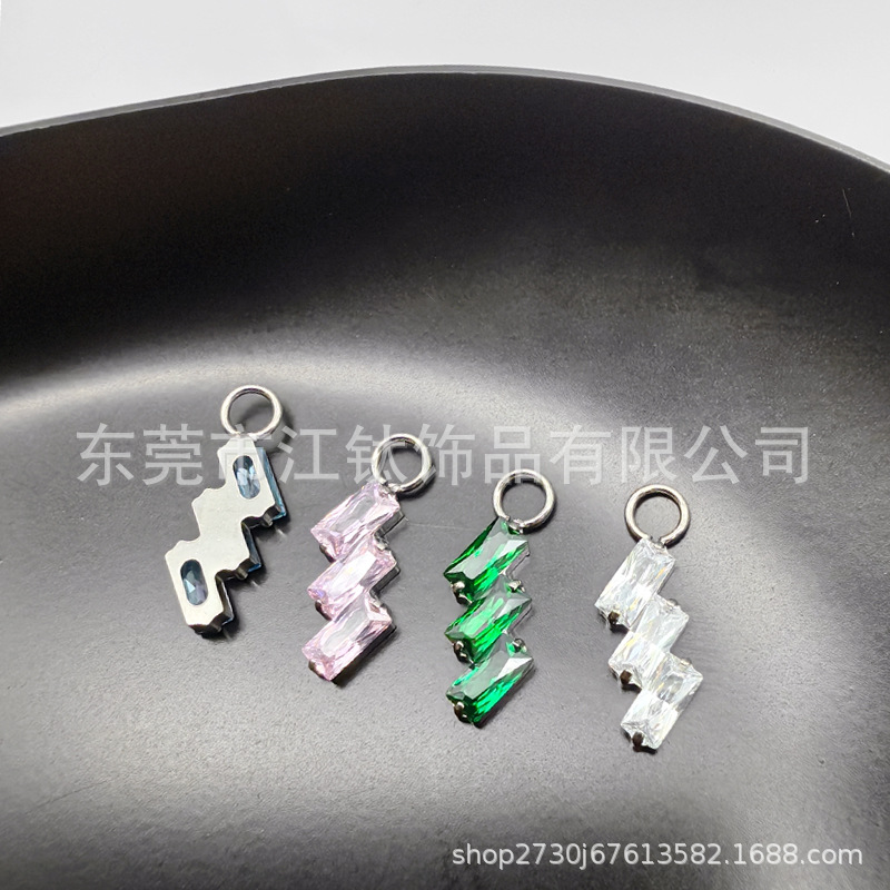 G23 Titanium Ear Cartilage Stud Earring Square CZ Gem Geometric Piercing Jewelry - Image 2
