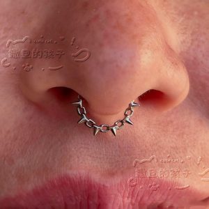 Satan's Child Burning Silver Thorn F136 Titanium Alloy Nose Ring Septum Jewelry Nose Stud Ear Cartilage Ring