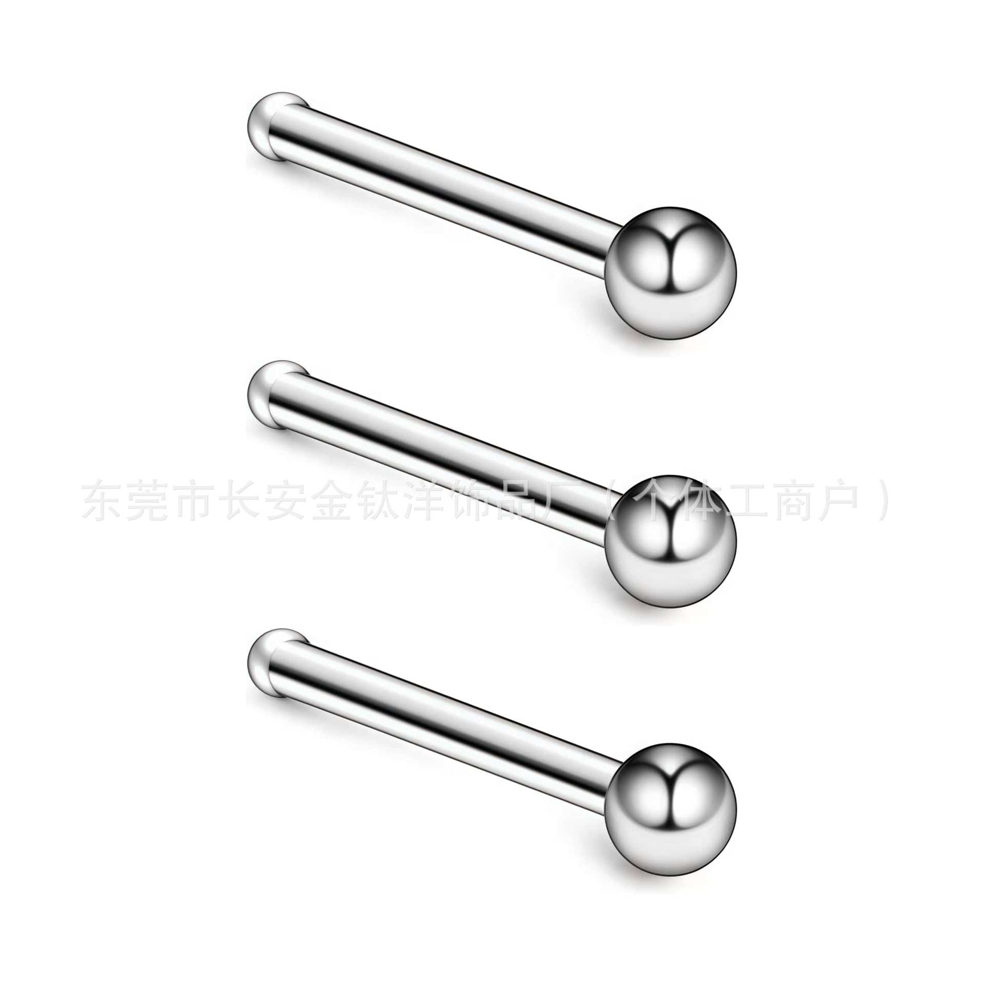 G23 Titanium Ball Nose Stud - Nose Ring Septum Circular Barbell Body Piercing Jewelry Wholesale - Image 2