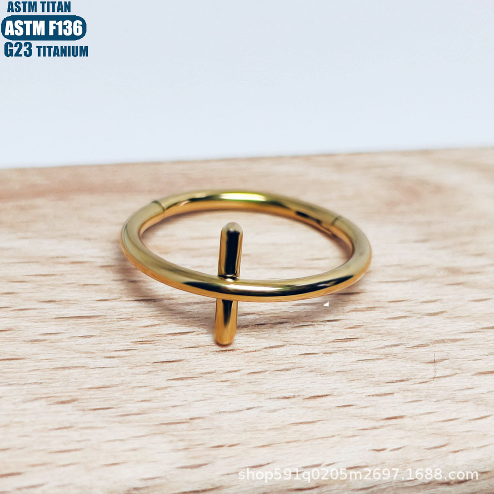 F136 Titanium Alloy Cross Seamless Nose Ring Closed Ring Implant Grade Tragus Cartilage Hoop - Image 4