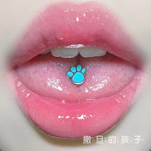 Cute Claw Claw Tongue Barbell 316L Surgical Steel External Thread Tongue Ring for Women