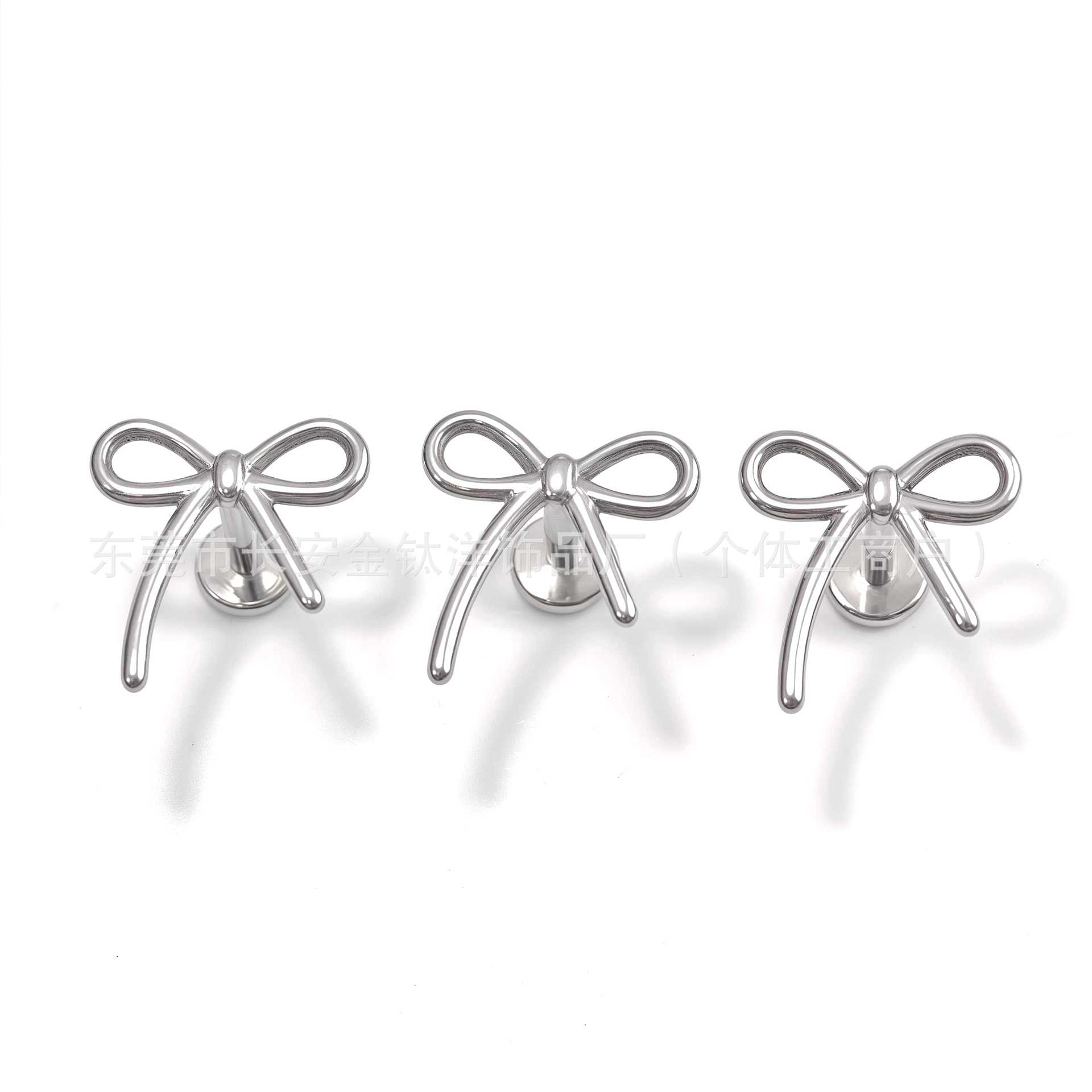 F136 Titanium Internally Threaded Bowknot Ear Studs - Cartilage Earrings for Helix Tragus Conch Daith - Image 4