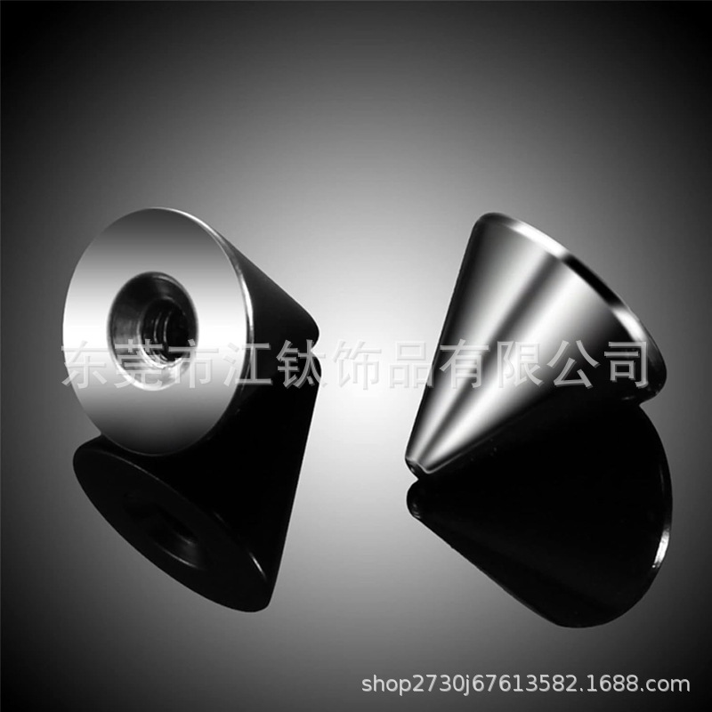 G23 Titanium Pointed Cone Internally Threaded Devil Nail Body Piercing Jewelry for Cartilage - Image 3