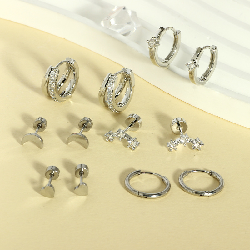 Stainless Steel Simple Geometric Ear Stud Flat Back Earring for Cartilage Helix Tragus Piercing Jewelry - Image 3