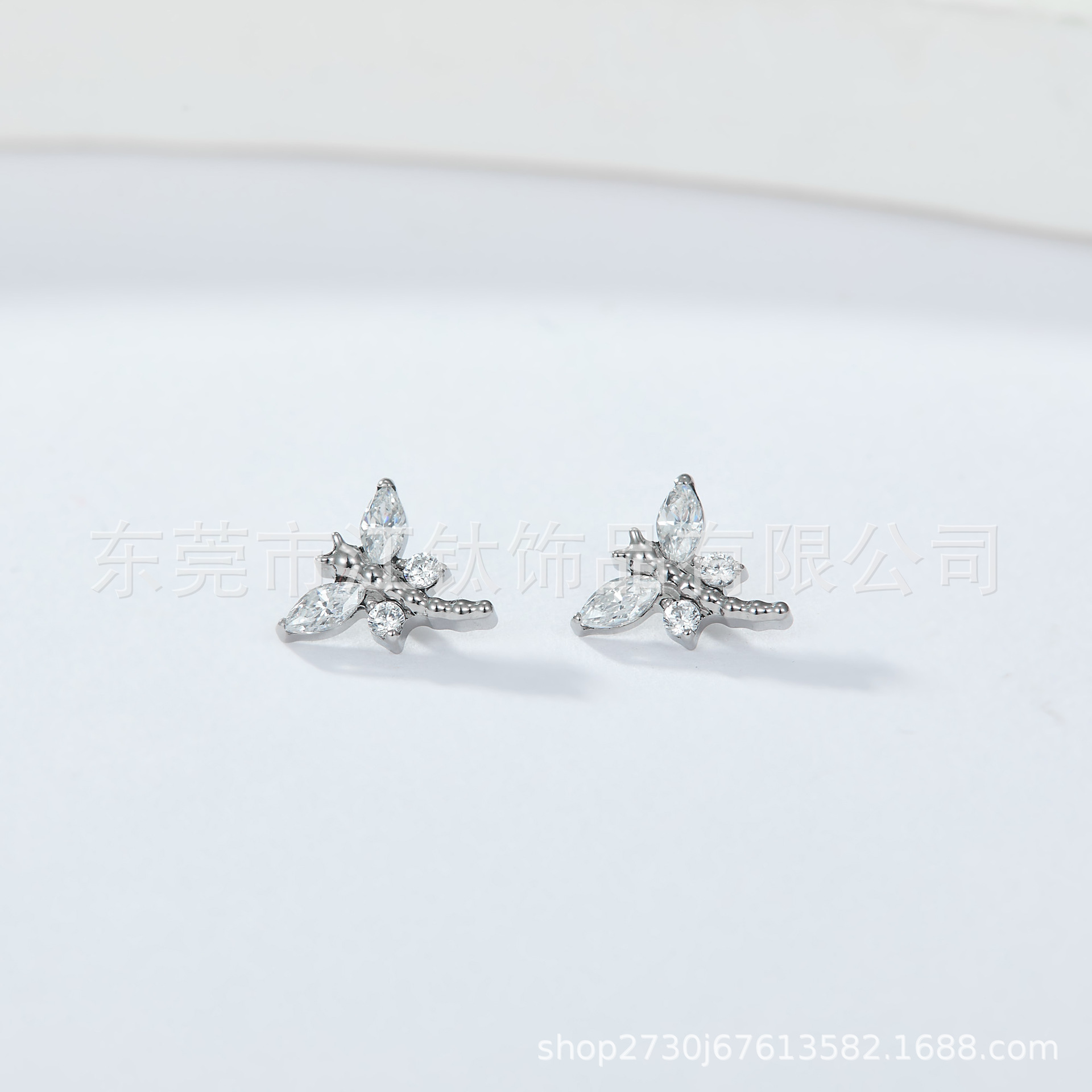 G23 Titanium Ear Bone Nail Zircon Dragonfly Stud - Gold White CZ Cartilage Piercing Jewelry - Image 3