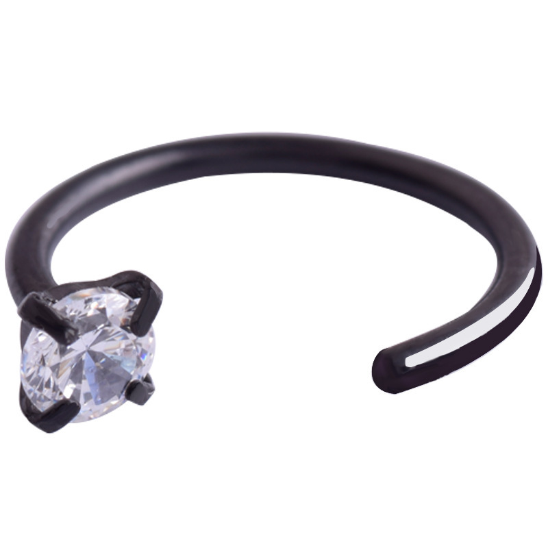 F136 Titanium Claw Zircon Nose Ring C-Shaped Nose Stud G23 Titanium Alloy Body Piercing Jewelry - Image 5