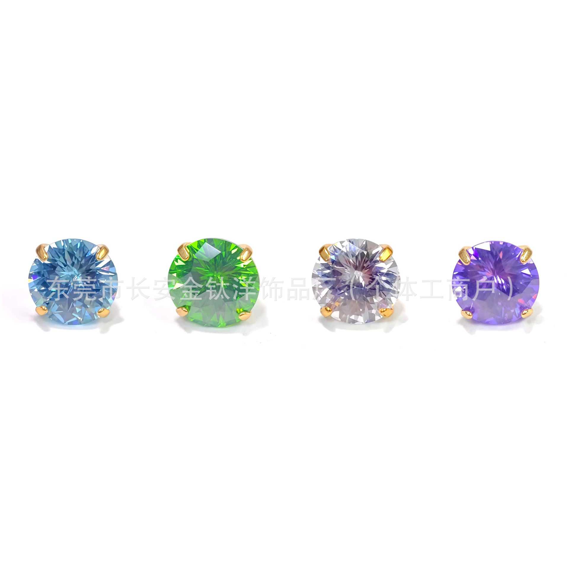 F136 Titanium 18K Gold Plated Zircon Lip Stud Earrings G23 Titanium Alloy Body Piercing Jewelry Ear Bone Studs - Image 2