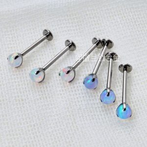 F136 Titanium Lip Labret Stud Aurora Opal Lip Ring Ear Bone Ring Ear Stud